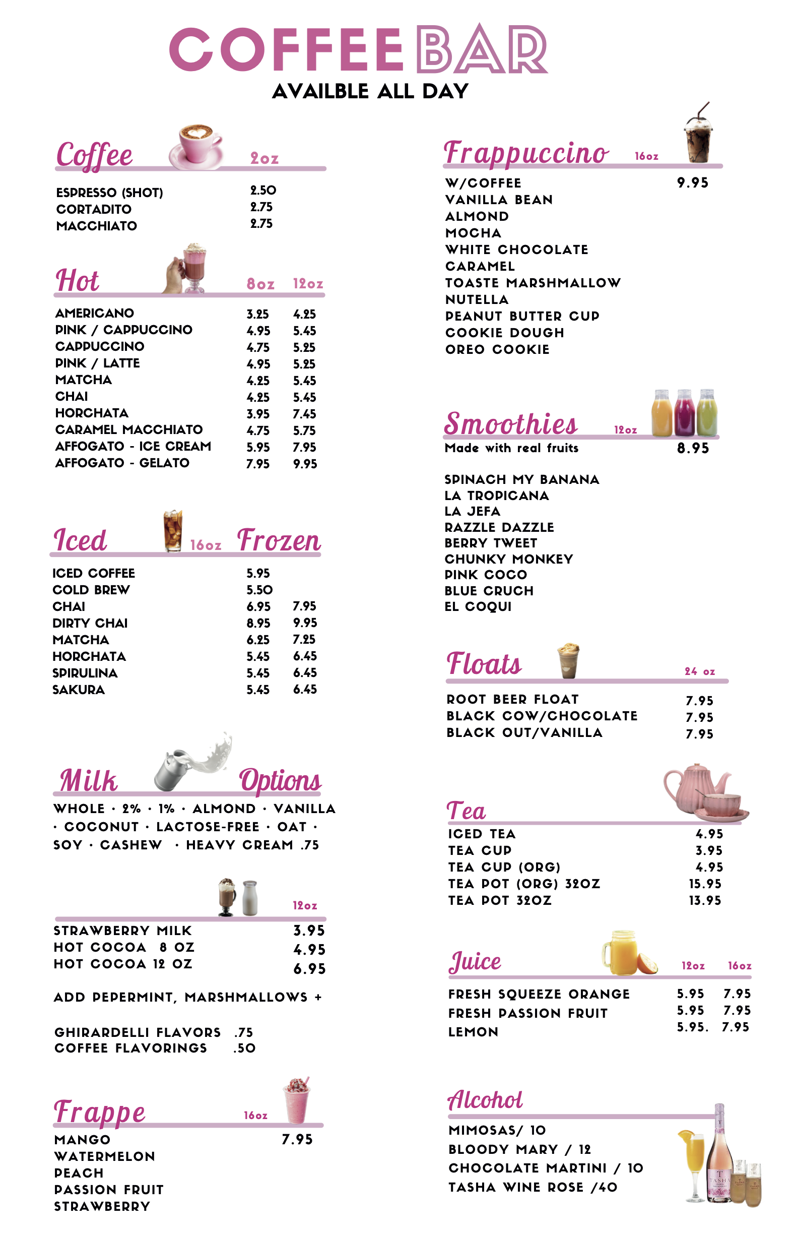 coffee menu